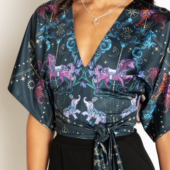 Blackmilk Tops - Blackmilk Carousel Kimono Top XXL